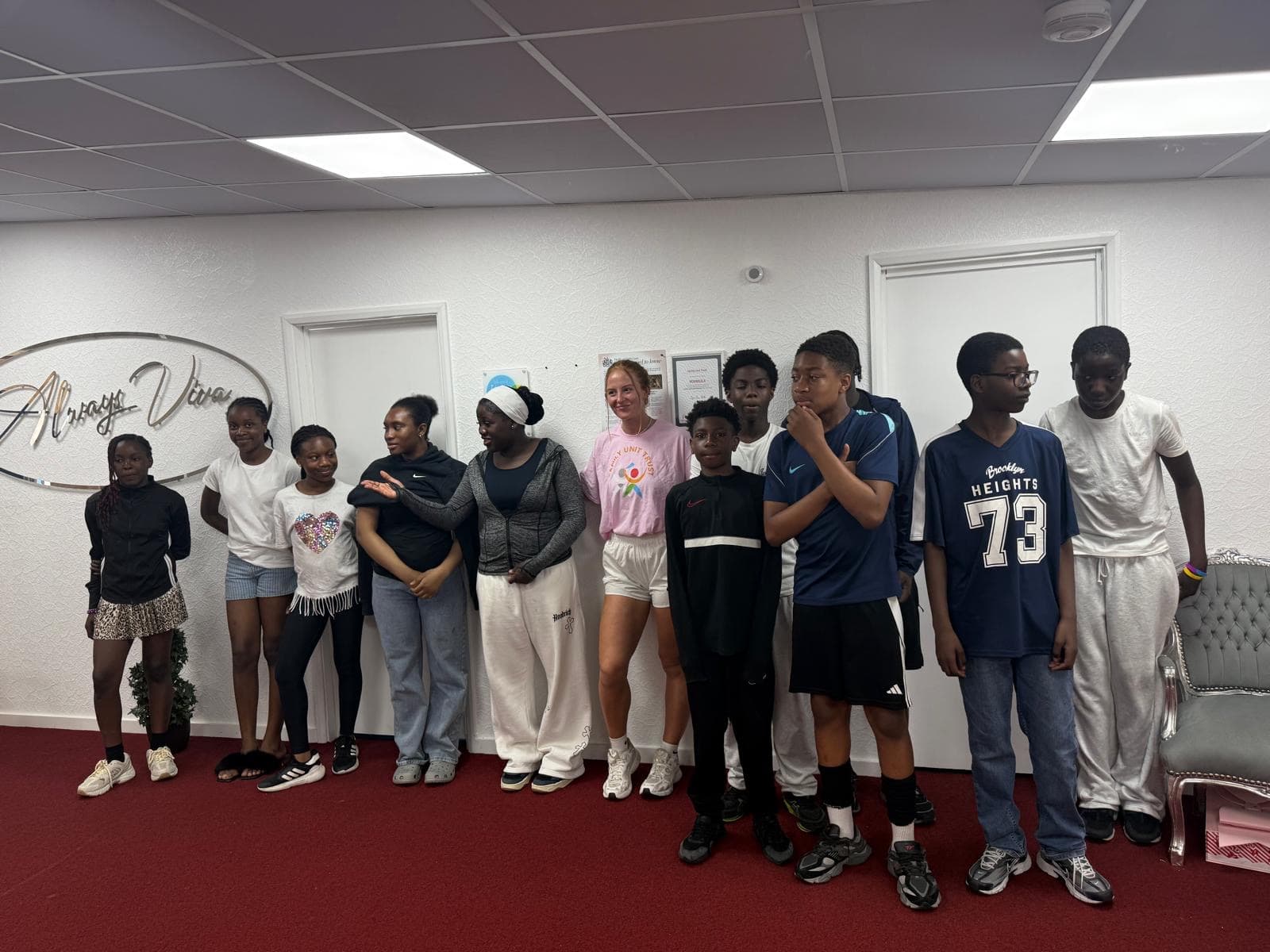 The Brave Spaces youth cohort together at our centre