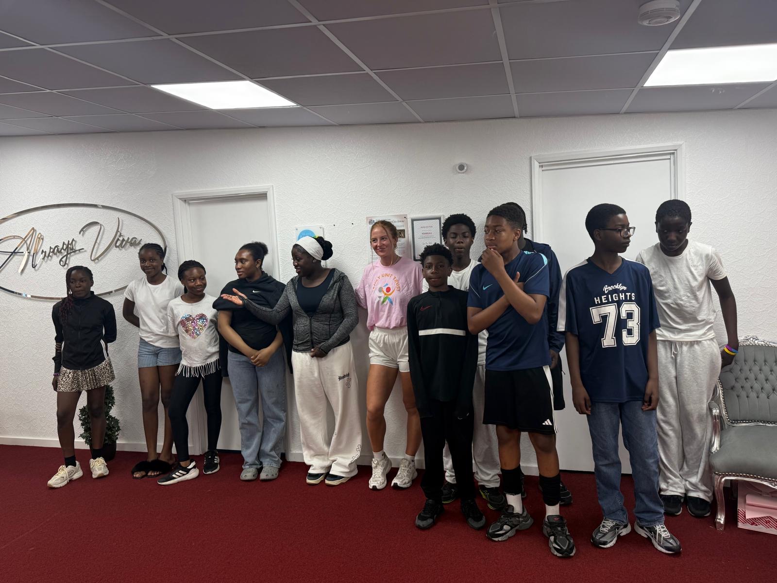 The Brave Spaces youth cohort together at our centre